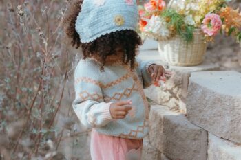 Wild Wawa Crochet Bandana Dusty Blue - Little French Heart