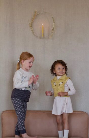 Iver & Esla Floral Embroidered Heartwarmer - Flax - Little French Heart