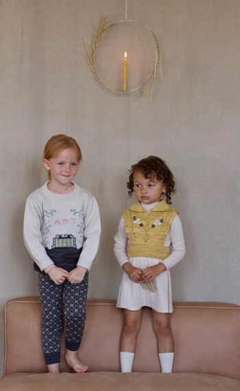 Iver & Esla Floral Embroidered Heartwarmer - Flax - Little French Heart