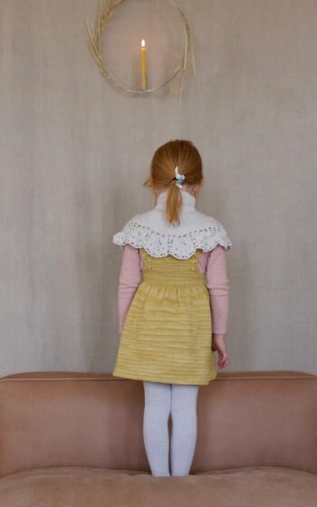 Iver & Esla Floral Embroidered Pinafore - Flax - Little French Heart