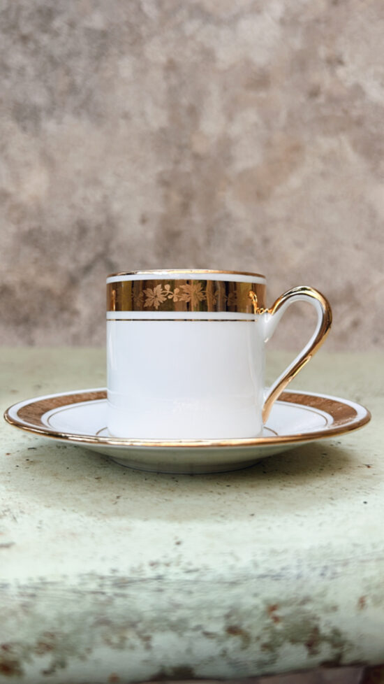 French Antique Espresso Cups gold - Little French Heart