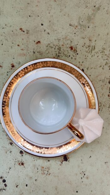 French Antique Espresso Cups gold - Little French Heart