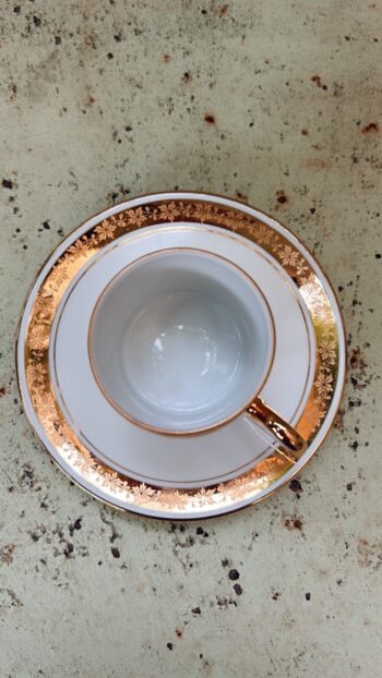 French Antique Espresso Cups gold - Little French Heart