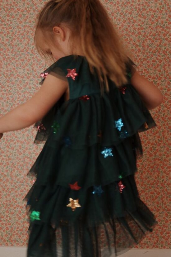 Konges Slojd Yvonne Christmas Dress ~ Hunter Green - Little French Heart
