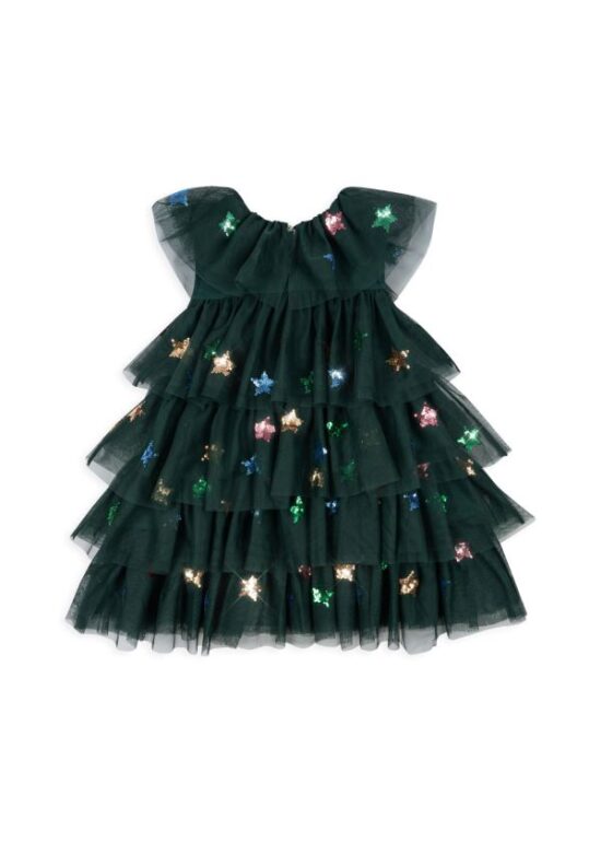 Konges Slojd Yvonne Christmas Dress ~ Hunter Green - Little French Heart