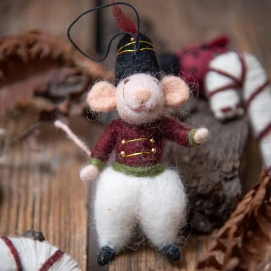 Shirley Bredal Mouse Nutcracker Ornament - Little French Heart
