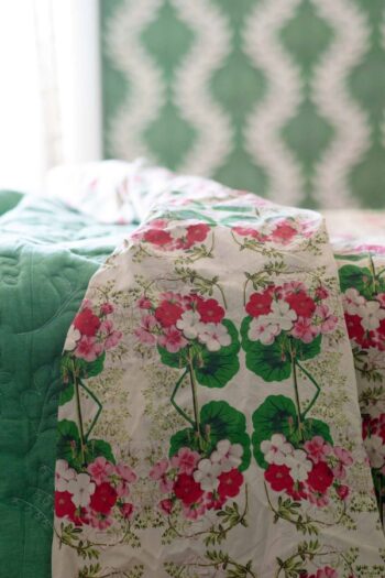 Pelargonium Sheet Set Organic Cotton Beautiful Bedding Queen - Little French Heart