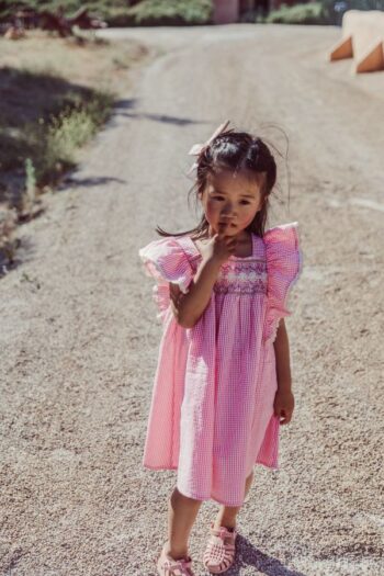 DRESS MARTINE PINK FRAGOLA VICHY - Little French Heart