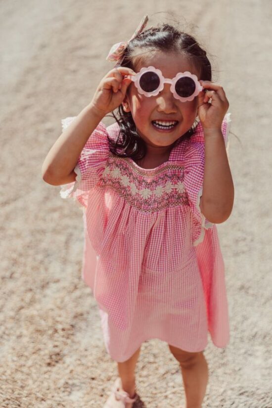 DRESS MARTINE PINK FRAGOLA VICHY - Little French Heart