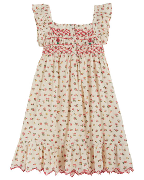 Dress Smocked Florals - Little French Heart back