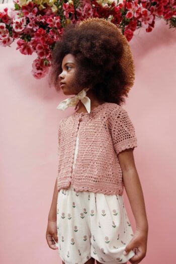 Emile et Ida Crochet Heart Cardigan Blossom children's wear - Little French Heart