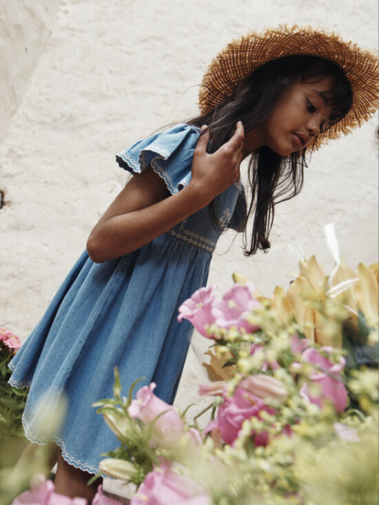 Emile et Ida Denim Embroidered robe