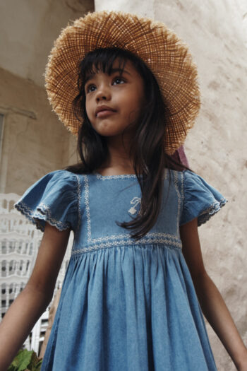 Emile et Ida Denim Embroidered robe