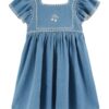 Emile et Ida Emboridered Denim Dress - LIttle French Heart