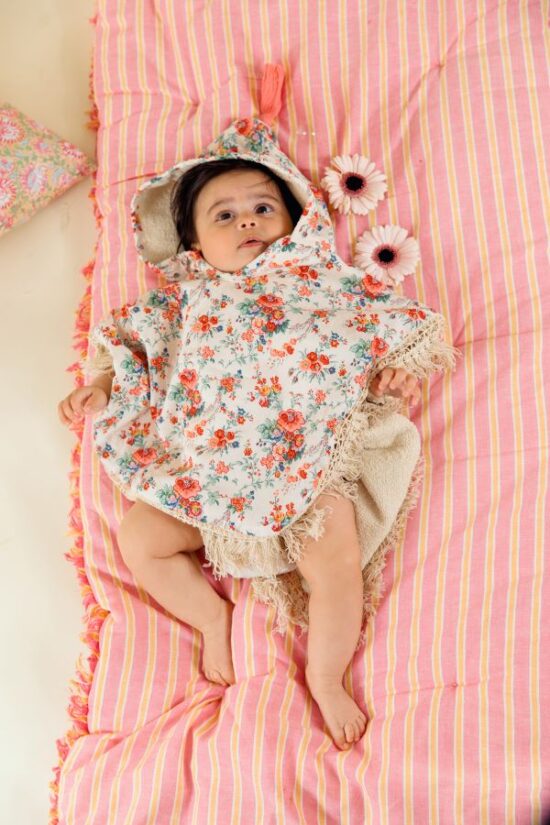 Louise Misha Beach Cape Cream Rosa Festa - Little French Heart