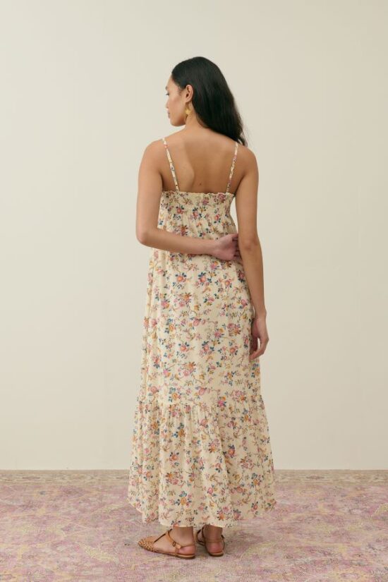 Louise Misha Marceline Maxi Dress Cream Retro Garden - Little French Heart