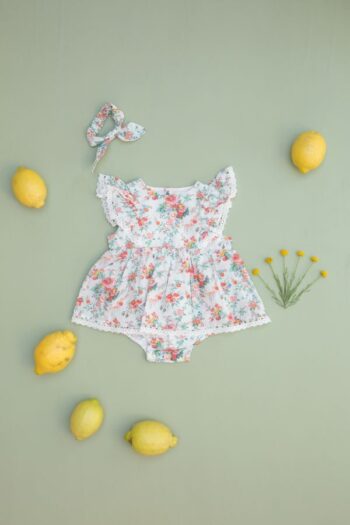 Louise Misha Romper Lena Cream Rosa Festa - Little French Heart