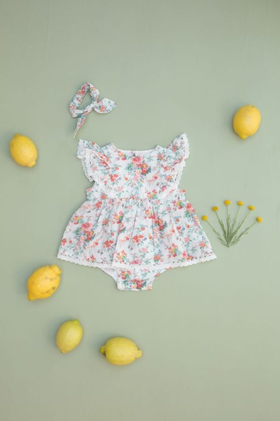 Louise Misha Romper Lena Cream Rosa Festa - Little French Heart