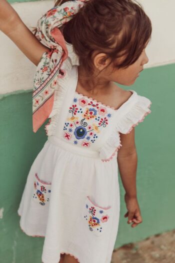 Louise Misha Scarf Capucine Cream Rosa Festa - Little French Heart