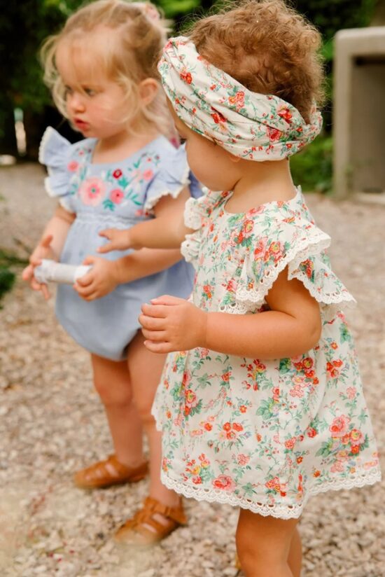 Louise Misha Romper Lena Cream Rosa Festa - Little French Heart