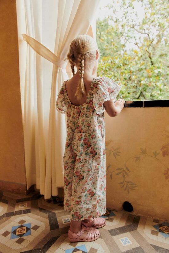 OVERALLS IRENE CREAM ROSA FESTA - Little French Heart