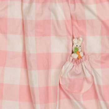 Wild Wawa Bunny Pocket Romper Pink Gingham bunny - Little French Heart