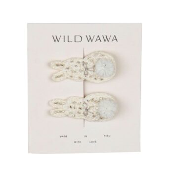 Wild Wawa Crochet Clip Set White Bunny - Little French Heart