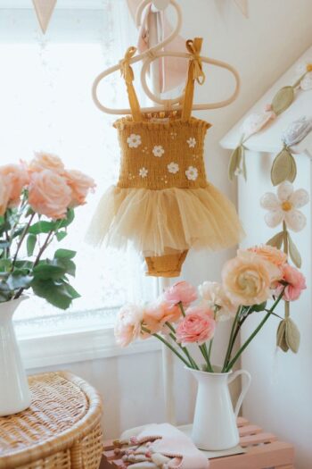 Wild Wawa Mustard Daisy Tutu with roses