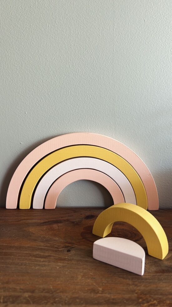 Children of the Trees - Peach - Little French Heart Wooden Rainbow Stacker 2