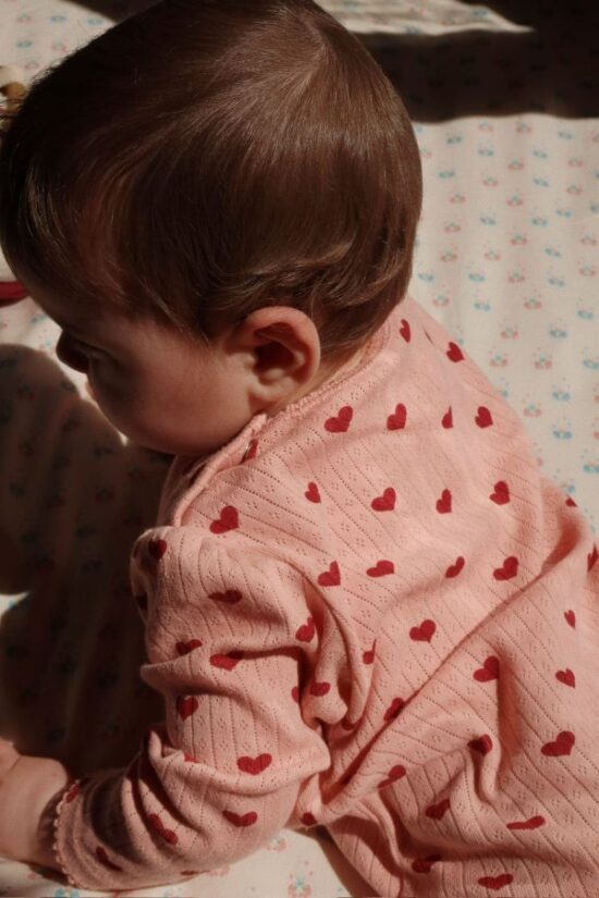 Konges Basic Onesie amour rouge baby - Little French Heart
