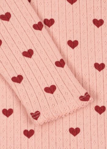 Konges Basic Onesie amour rouge pointelle - Little French Heart