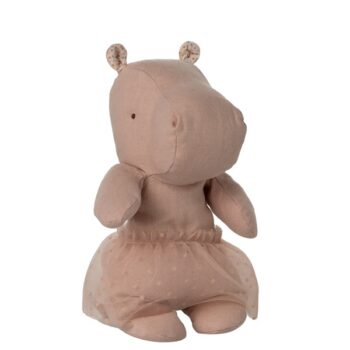 Maileg Safari Friends Hippo with Tutu Small Soft Rose - Little French Heart