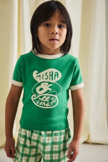Misha and Puff Groovy Paisley Ringer Tee Bottle Green - Little French Heart