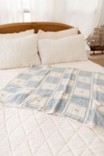 New Grain Patchwork Blanket Fleur for baby 3 - Little French Heart