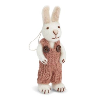 Gry & Sif White bunny rose ovealls - Little French Heart