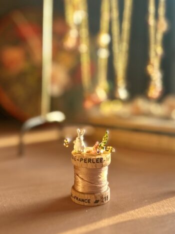 Les Nereides White Rabbit & Flower Earrings 15 Les Nereides White Rabbit & Flower Earrings with a golden light of the afternoon