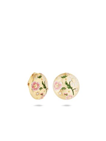 Les Neriedes Daisy And Pansy Flower Earrings - Little french Heart