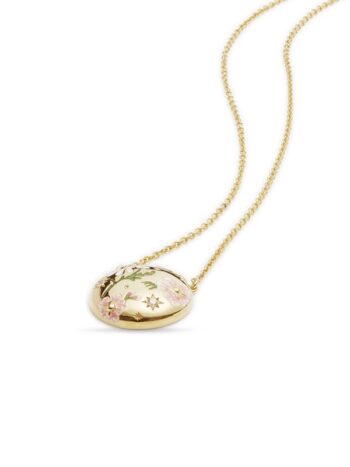 Les Neriedes Daisy And Pansy Flower Pendant Necklace - Little french Heart