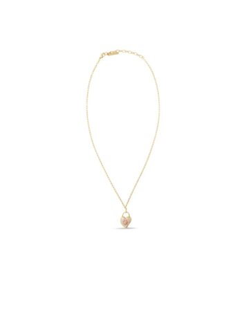 Les Neriedes Heart Medallion And Pansy Flower Pendant Necklace - Little french Heart