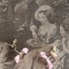 Les Neriedes Pink Ribbon and Faceted Crystal Earrings