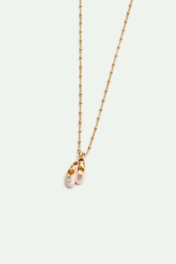 Les Neriedes Pink ballet slipper pendant necklace - Little french Heart