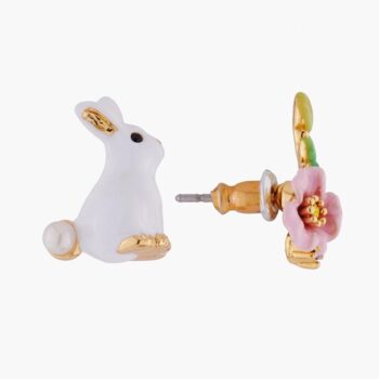 Les Nereides White Rabbit & Flower Earrings 11 Les Neriedes Rencontre Enchantée Earrings - Little french Heart