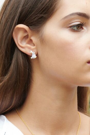 Les Nereides White Rabbit & Flower Earrings 14 Les Neriedes Rencontre Enchantée Earrings - Little french Heart