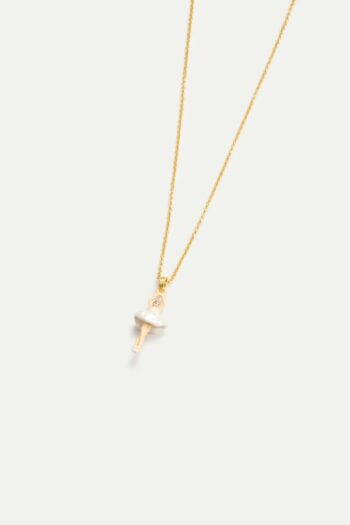Les Neriedes White tutu mini ballerina fine necklace - Little french Heart