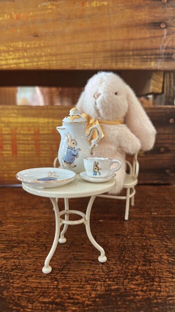 Maileg Bunny Plush Mini Cream 9 Maileg Cream Bunny with Peter Rabbit Tea Set
