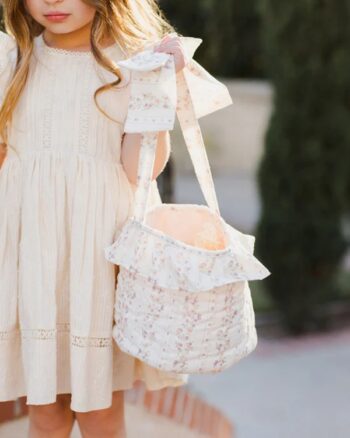 Noralee Easter Basket Floral Stripes Ivory - Little French Heart
