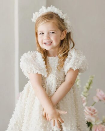 Noralee Gathered Headband Ivory - Little French Heart 2
