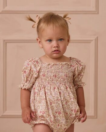 Noralee Hazel Romper Blush Garden - Little French Heart 3