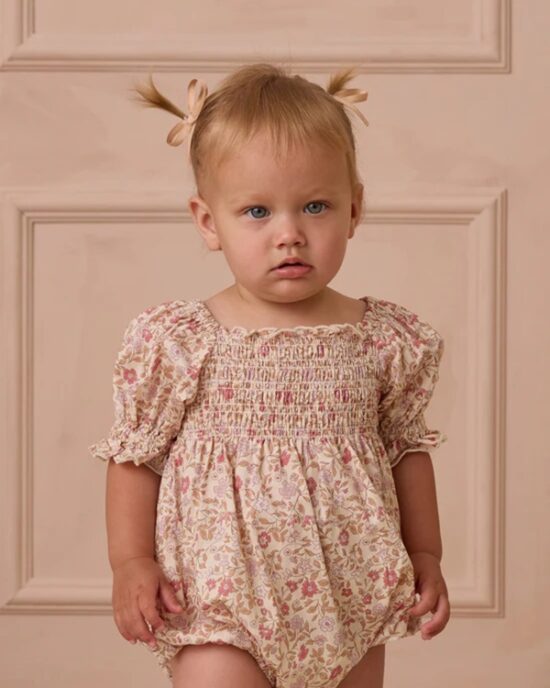Noralee Hazel Romper Blush Garden - Little French Heart 3