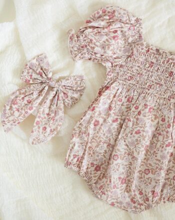 Noralee Hazel Romper Blush Garden - Little French Heart 5